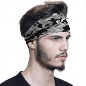img 3 attached to Men'S Black Silver Camouflage Seamless Multifunction Bandanas Neck Gaiter Mouth Cover For Motorcycling Cycling In Los Angeles