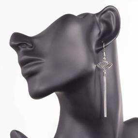 img 1 attached to Stylish Sterling Silver Dangle Earrings With Fish Hook And Chain For Women And Teen Girls - 11 Varieties Available