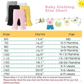 img 3 attached to 👖 U·nikaka 5-Pack Toddler and Baby Girl Stretchy Flare Pants with Ruffle Fleece Pants and Leggings: Stylish and Cozy Bottoms for Little Ones