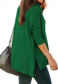 img 2 attached to Stay Cozy This Season: Women'S Cowl Neck Tunic Sweaters With Side Slits And Loose Fit