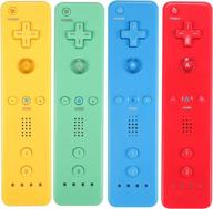 wii remote 4-pack with silicone cases and wrist straps for wii/wii u - vibrant colors included! logo