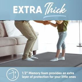 img 1 attached to Upgrade Your Living Space With Microdry Memory Foam Rugs - Durable, Stain Resistant, Dark Gray, 3 X 5 Feet