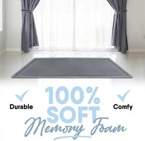 img 2 attached to Upgrade Your Living Space With Microdry Memory Foam Rugs - Durable, Stain Resistant, Dark Gray, 3 X 5 Feet