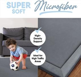 img 3 attached to Upgrade Your Living Space With Microdry Memory Foam Rugs - Durable, Stain Resistant, Dark Gray, 3 X 5 Feet