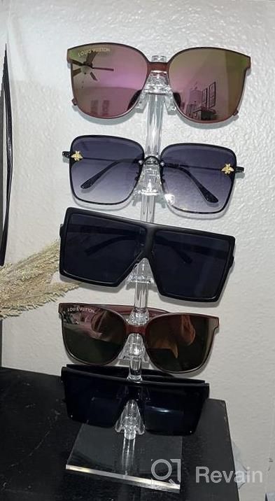 img 1 attached to Mooca 2 Piece Set Acrylic Eyeglasses Frame Riser Display Stand Sunglasses Rack Sunglasses Rack Holder Acrylic Eyewear Display (2 Frames For Each Holder) review by Paul Curd