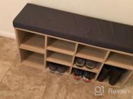 img 1 attached to Basicwise QI003385 Natural Wooden Shoe Cubicle Storage Entryway Bench With Soft Cushion For Seating review by Shannon Connolly