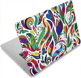 img 1 attached to Colorful Leaves Laptop Skin Sticker Decal for 12-15.6 inch Laptops - Vinyl Cover Art Protector for Notebook PC