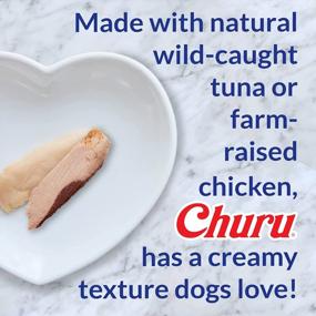 img 2 attached to INABA Churu For Dogs, Grain-Free, Lickable, Squeezable Creamy Purée Dog Treat/Topper Tubes, 0.5 Ounces Each Tube, 24 Tubes Total (4 Per Package), Chicken With Salmon Recipe