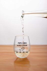 img 3 attached to Papa Shark'S Thirsty Rescue: Funny Libbey Stemless Wine Glass For Dads