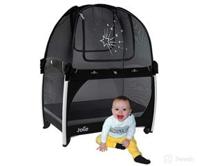 img 4 attached to Aussie Cot Net Crib Tent - Portable Black Travel Tent to Prevent Baby from Escaping Pack n Play - Improved Crib Netting for Enhanced Sleep Settling