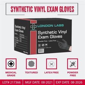 img 3 attached to Powder-Free and Latex-Free Black Synthetic Vinyl Exam Gloves by London Labs