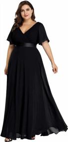 img 4 attached to Stunning Plus-Size Double V-Neck Maxi Dress For Formal Events - Ever-Pretty 09890
