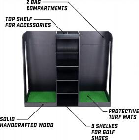 img 2 attached to Streamline Your Golf Equipment With GoSports Premium Wooden Organizer And Storage Rack