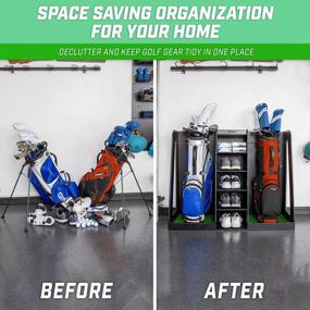 img 3 attached to Streamline Your Golf Equipment With GoSports Premium Wooden Organizer And Storage Rack