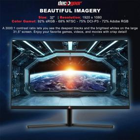 img 3 attached to VIEW32AP: Deco Gear 32" Curved Monitor with 1920X1080 Resolution, 75Hz Refresh Rate, Low Blue Light, FreeSync, and Flicker-Free Technology