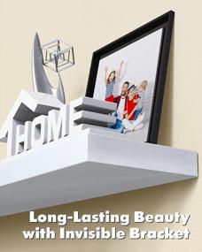 img 2 attached to Versatile And Stylish OlarHike Wall Decor - White Solid Wood Mantel Shelf For Home And Bathroom Storage