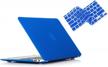 slim hard shell protective cover & keyboard cover for macbook air 11 (a1370/a1465) - ruban case compatible with navy blue color logo