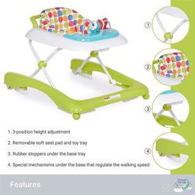 img 1 attached to 🌈 Discover the Dream On Me Tiny Toes Walker in Refreshing Green - Promote Safe & Fun Mobility for Your Little One!