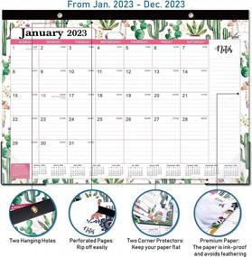 img 3 attached to Stay Organized In 2023 With Our Large Desk/Wall Calendar - 12 Months, 12" X 17", And Ruled Blocks For Efficient Planning And Scheduling At Home Or Office.