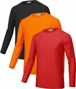 img 4 attached to Sykooria 3 Pack Men'S Long Sleeve Athletic Shirts With UPF 50+ UV Sun Protection, Lightweight And Cooling, Quick-Dry Workout T-Shirts