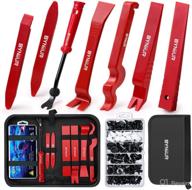 🧰 byniiur auto trim removal tool kit with 100pcs bumper retainer clips and storage bag - red логотип