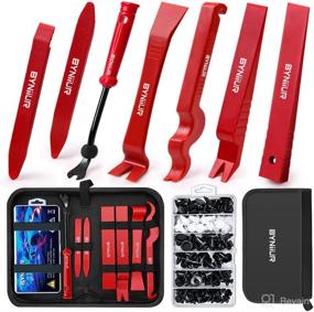 img 4 attached to 🧰 BYNIIUR Auto Trim Removal Tool Kit with 100Pcs Bumper Retainer Clips and Storage Bag - Red