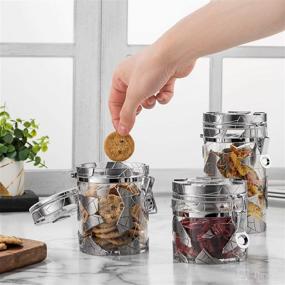 img 3 attached to Airtight Kitchen Canister Set – Neatly Organize Food Storage Containers (32, 22, & 15-Ounce Sizes) for Coffee, Beans, Sugar, Flour, Tea, Cereal Nuts & More (Silver)