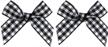 25pcs medium size black gingham ribbon bows craft flowers appliques for sewing, gift, diy craft, wedding decoration ornament logo
