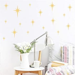 img 3 attached to 🌟 Matte Gold Retro Star Vinyl Wall Decals - Nursery and Kids Room Stickers for Unique Baby Girls Boys Bedroom Decor Y10