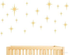 img 1 attached to 🌟 Matte Gold Retro Star Vinyl Wall Decals - Nursery and Kids Room Stickers for Unique Baby Girls Boys Bedroom Decor Y10