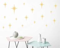 🌟 matte gold retro star vinyl wall decals - nursery and kids room stickers for unique baby girls boys bedroom decor y10 логотип