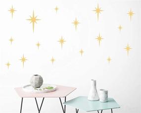 img 4 attached to 🌟 Matte Gold Retro Star Vinyl Wall Decals - Nursery and Kids Room Stickers for Unique Baby Girls Boys Bedroom Decor Y10