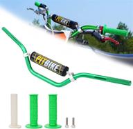 🏍️ enhanced handle bar for crf yzf kxf klx rmz drz pit dirt bike motocross - 7/8" 22mm green handlebar with foam pad and grips логотип