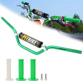 img 4 attached to 🏍️ Enhanced Handle Bar for CRF YZF KXF KLX RMZ DRZ Pit Dirt Bike Motocross - 7/8" 22MM Green Handlebar with Foam Pad and Grips