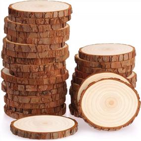 img 4 attached to 30-Piece Set Of Fuyit Unfinished Wood Slices: 2.8-3.1 Inches, Natural Tree Circles With Bark, Undrilled For Art Projects, Painting, Christmas Ornaments, And DIY Crafts