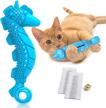 keep your cat's smile shining with ronton cat toothbrush catnip toy - durable for lasting use - promote dental health & interactive fun (1 pack - seahorse design) logo