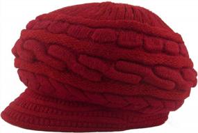 img 3 attached to Muryobao Women'S Winter Warm Hat Crochet Slouchy Beanie Knitted Caps With Visor