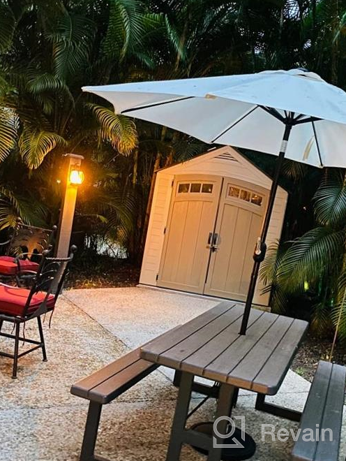 img 1 attached to Heavy Duty 23-Lbs Pre-Filled Round Patio Umbrella Base With Sun-Flower Pattern For Outdoor, Swimming Pool, And Market Umbrellas - Black review by Tyler Smith
