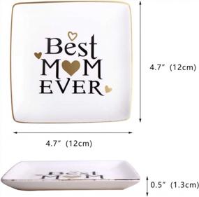 img 3 attached to Best MOM Ever Ceramic Ring Trinket Dish By AUTOARK - Perfect Gift For Mom On Mother'S Day, Birthday, Thanksgiving And Christmas - Home Decorative Jewelry Tray (AJ-306)