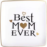 best mom ever ceramic ring trinket dish by autoark - perfect gift for mom on mother's day, birthday, thanksgiving and christmas - home decorative jewelry tray (aj-306) logo