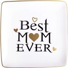 img 4 attached to Best MOM Ever Ceramic Ring Trinket Dish By AUTOARK - Perfect Gift For Mom On Mother'S Day, Birthday, Thanksgiving And Christmas - Home Decorative Jewelry Tray (AJ-306)