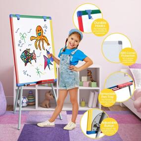 img 2 attached to 82 Piece Magnetic Whiteboard Easel With Letters And Numbers For Teacher Homeschooling - Dry Erase Board 36X24 Inches, 6 Magnets, 3 Pens & Dry Eraser