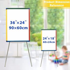 img 1 attached to 82 Piece Magnetic Whiteboard Easel With Letters And Numbers For Teacher Homeschooling - Dry Erase Board 36X24 Inches, 6 Magnets, 3 Pens & Dry Eraser