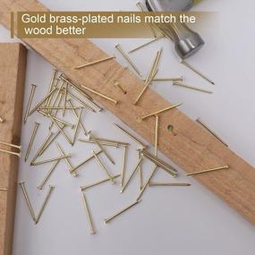 img 1 attached to Brass Plated Gold Hardware Nails - Perfect For Hanging Wall Decor And More!