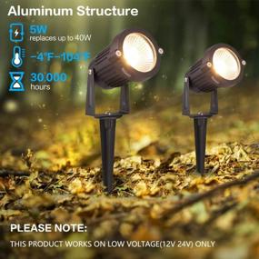 img 2 attached to ZUCKEO Low Voltage Landscape Lights LED Outdoor Landscape Lighting Kit With Transformer 5W 12V Waterproof Electric Garden Lights Pathway Walls Trees Flags Warm White Portforlio Spotlights(10 Pack )