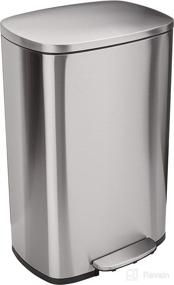 img 4 attached to 🗑️ Amazon Basics 50L / 13.2 Gallon Soft-Close Trash Can with Foot Pedal - Smudge Resistant, Brushed Stainless Steel, Satin Nickel Finish