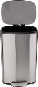 img 2 attached to 🗑️ Amazon Basics 50L / 13.2 Gallon Soft-Close Trash Can with Foot Pedal - Smudge Resistant, Brushed Stainless Steel, Satin Nickel Finish