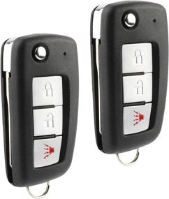 img 2 attached to 🔑 Set of 2 Car Key Fob Keyless Entry Remotes for Nissan & Infiniti (KBRASTU15, CWTWB1U415, CWTWB1U733, CWTWB1U821)