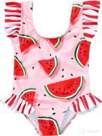 adorable one-piece beachwear: tiny cutey toddler baby girls 👙 swimsuit with ruffled sleeves and sleeveless design in sizes 6m-4y logo