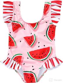 img 4 attached to Adorable One-Piece Beachwear: Tiny Cutey Toddler Baby Girls 👙 Swimsuit with Ruffled Sleeves and Sleeveless Design in Sizes 6M-4Y